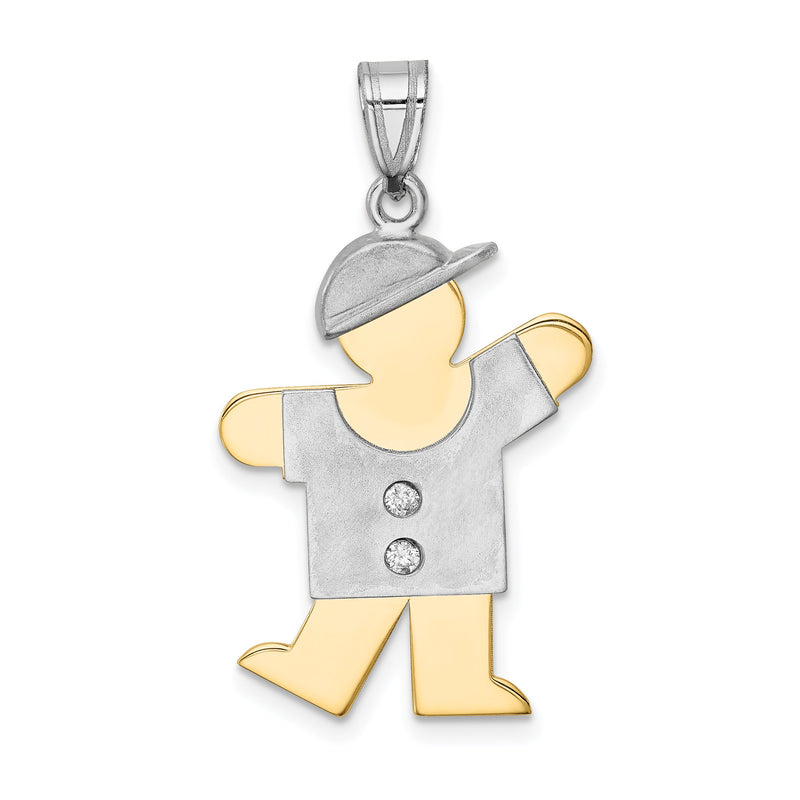 14K Bicolor Diamant-Anhänger für Kinder mit VS-Reinheit