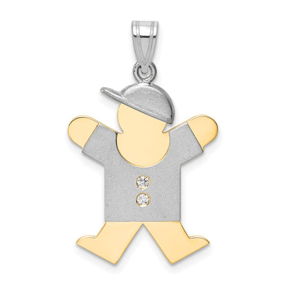 14K Bicolor Diamant-Anhänger für Kinder