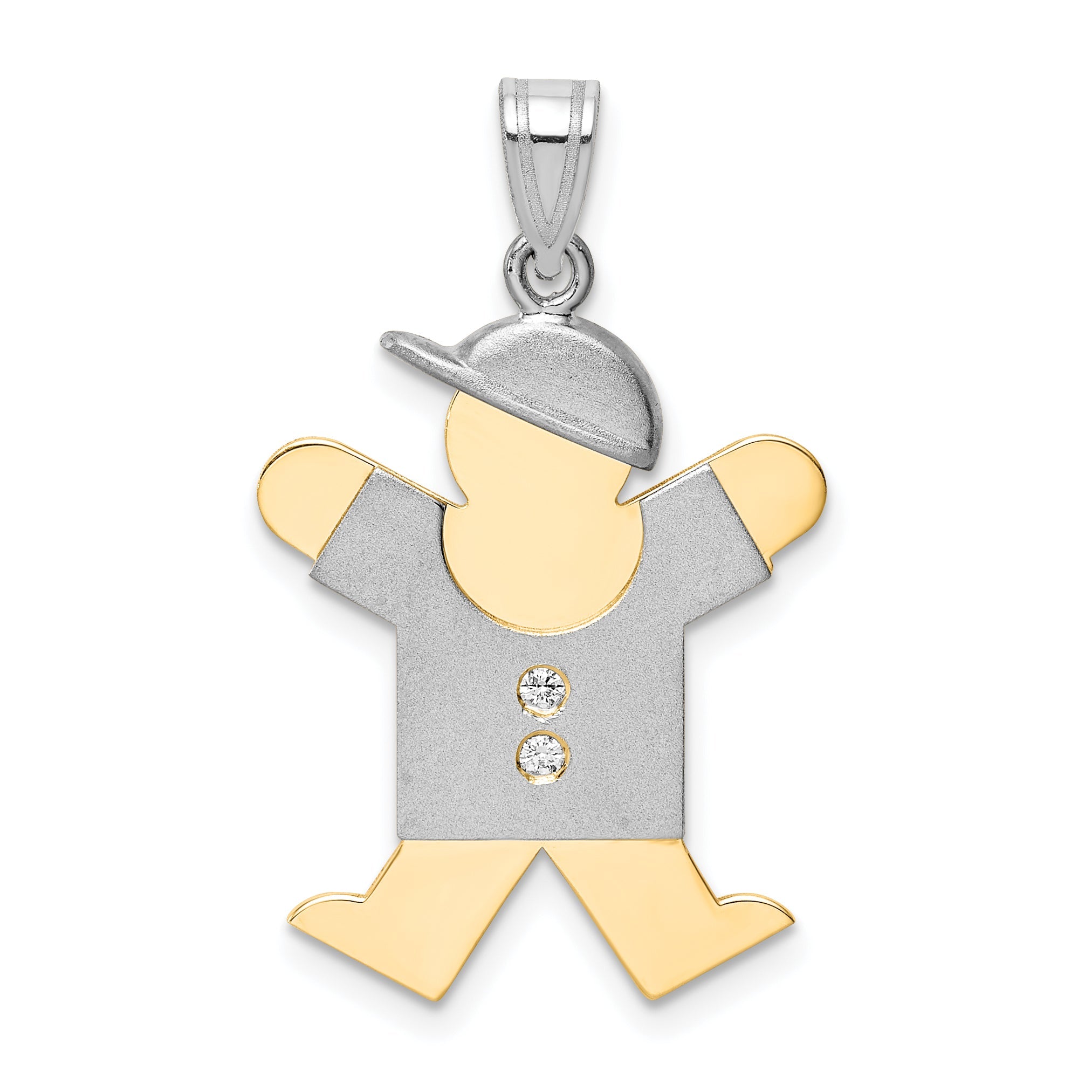 14K Bicolor Diamant-Anhänger für Kinder