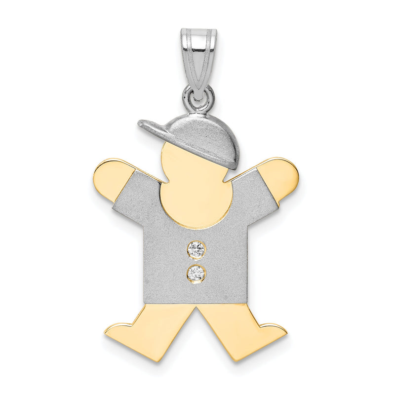 14K Bicolor Diamant-Anhänger für Kinder, VS