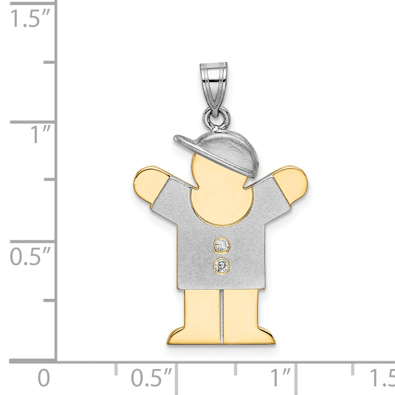 14K Bicolor Diamant-Anhänger für Kinder
