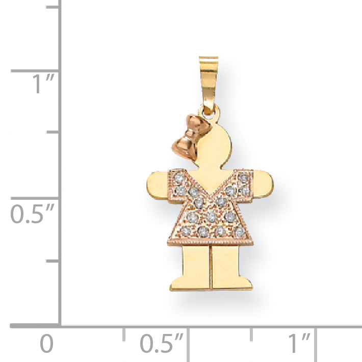 14K Bicolor Diamant-Anhänger für Kinder
