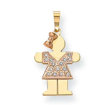 14K Bicolor Diamant-Anhänger für Kinder