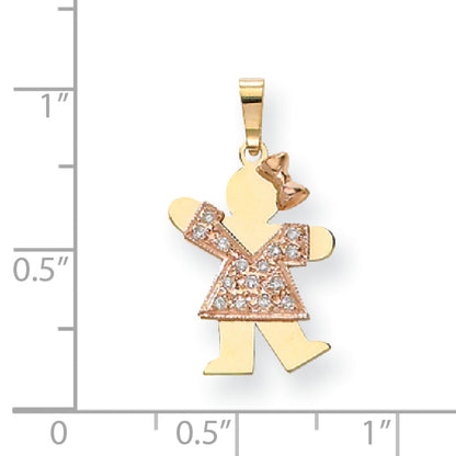 14K Bicolor Anhänger für Kinder mit VS Diamanten