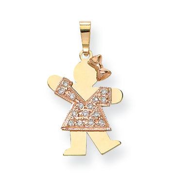 14K Bicolor Anhänger für Kinder mit VS Diamanten