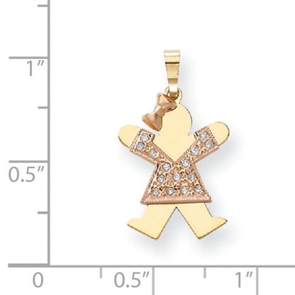 14K Bicolor Anhänger mit AAA Diamanten für Kinder