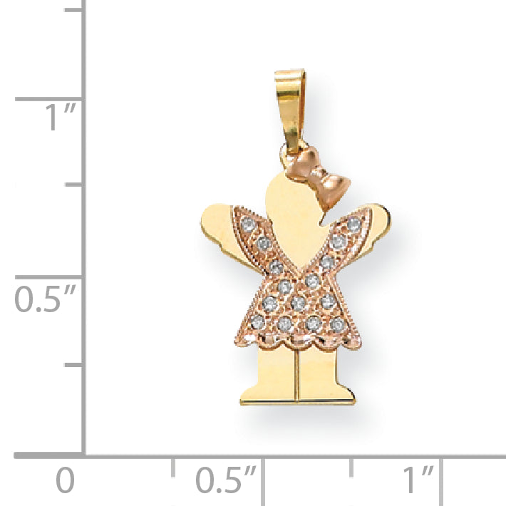 14K Bicolor Diamant-Anhänger für Kinder