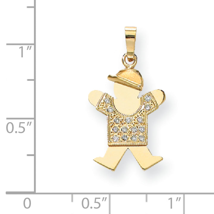 14K Gelbgold Diamant-Anhänger für Kinder