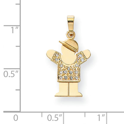 14K Gelbgold Diamant-Anhänger für Kinder