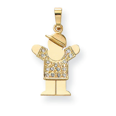14K Gelbgold Diamant-Anhänger für Kinder