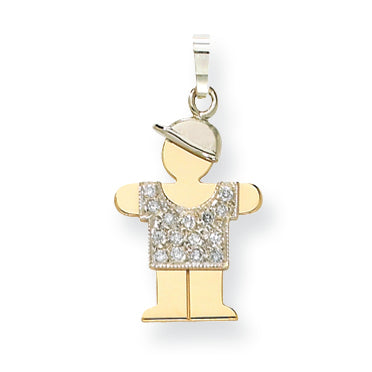 14K Bicolor Anhänger mit Diamanten in VS