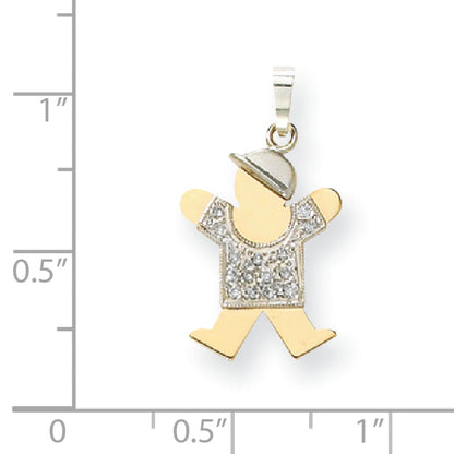 14K Bicolor Diamant-Anhänger für Kinder