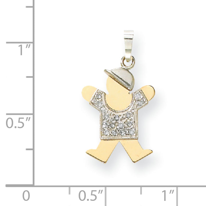 14K Bicolor Anhänger für Kinder mit Diamanten in AAA-Qualität