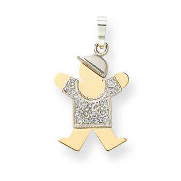 14K Bicolor Diamant-Anhänger für Kinder