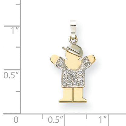 14K Bicolor Diamant-Anhänger für Kinder