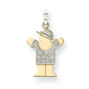 14K Bicolor Diamant-Anhänger für Kinder