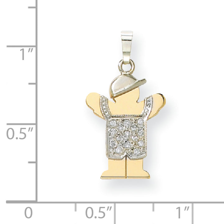 14K Bicolor Diamant-Anhänger für Kinder