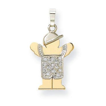 14K Bicolor Diamant-Anhänger für Kinder