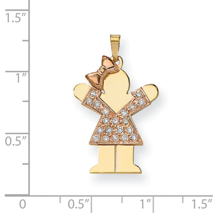 14K Bicolor Anhänger mit VS Diamanten für Kinder