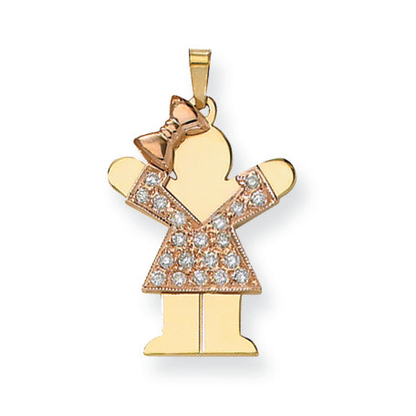 14K Bicolor Diamant-Anhänger für Kinder AA