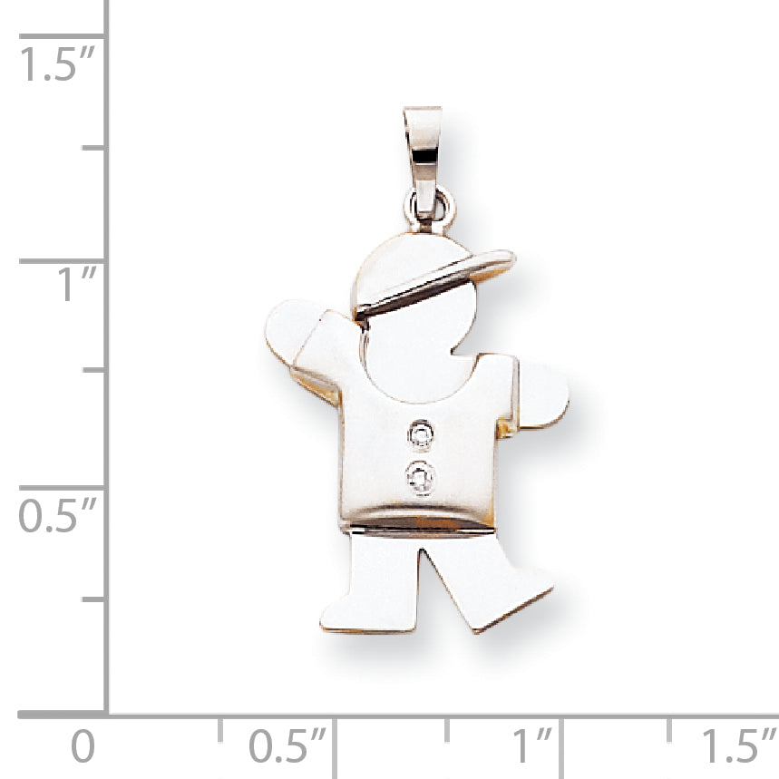 14K Weißgold VS Diamant-Anhänger für Kinder