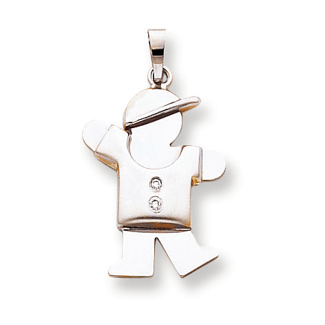 14K Weißgold VS Diamant-Anhänger für Kinder