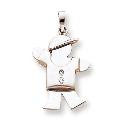 14K Weißgold VS Diamant-Anhänger für Kinder