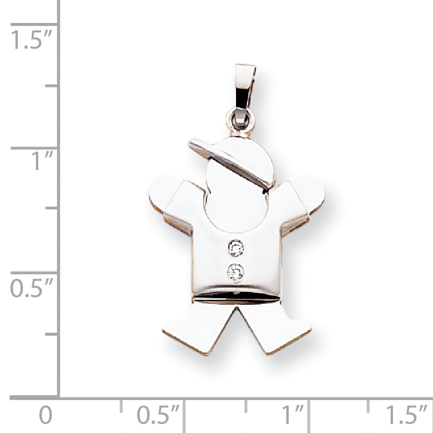 14K Weißgold Diamant-Anhänger für Kinder