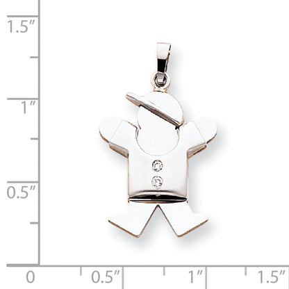 14K Weißgold AAA-Diamant-Kinderanhänger