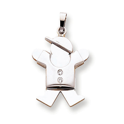 14K Weißgold Diamant-Anhänger für Kinder