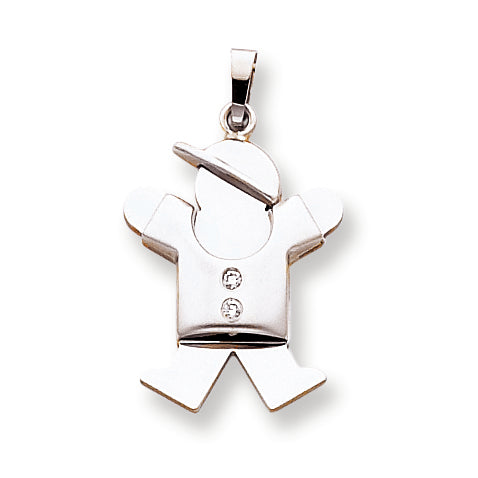 14K Weißgold Diamant-Anhänger für Kinder