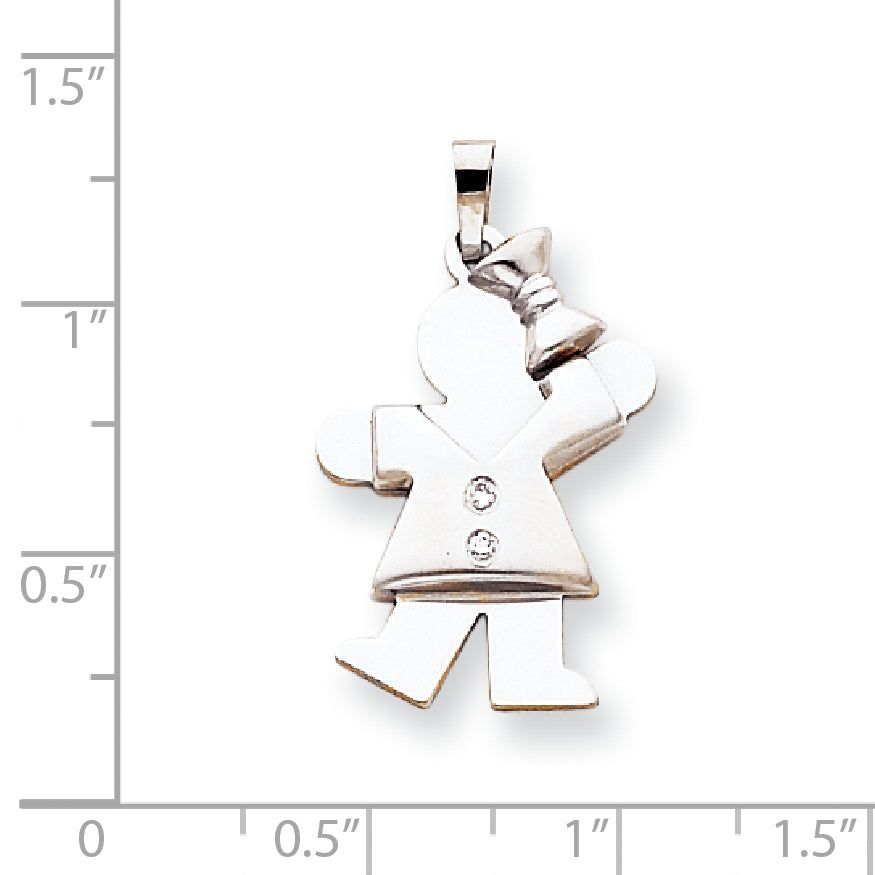 14K Weißgold AA Diamant-Anhänger für Kinder