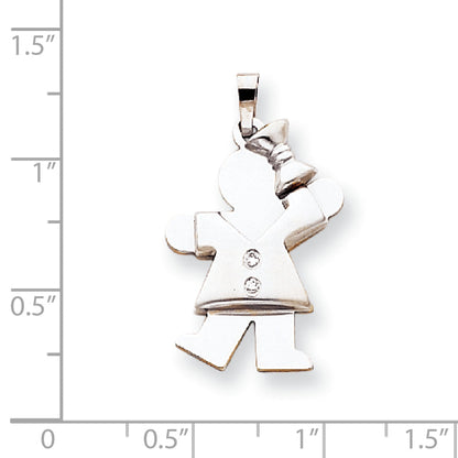 14K Weißgold AA Diamant-Anhänger für Kinder