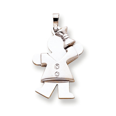 14K Weißgold AA Diamant-Anhänger für Kinder
