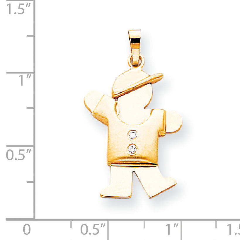 14K Gelbgold Diamant-Anhänger für Kinder