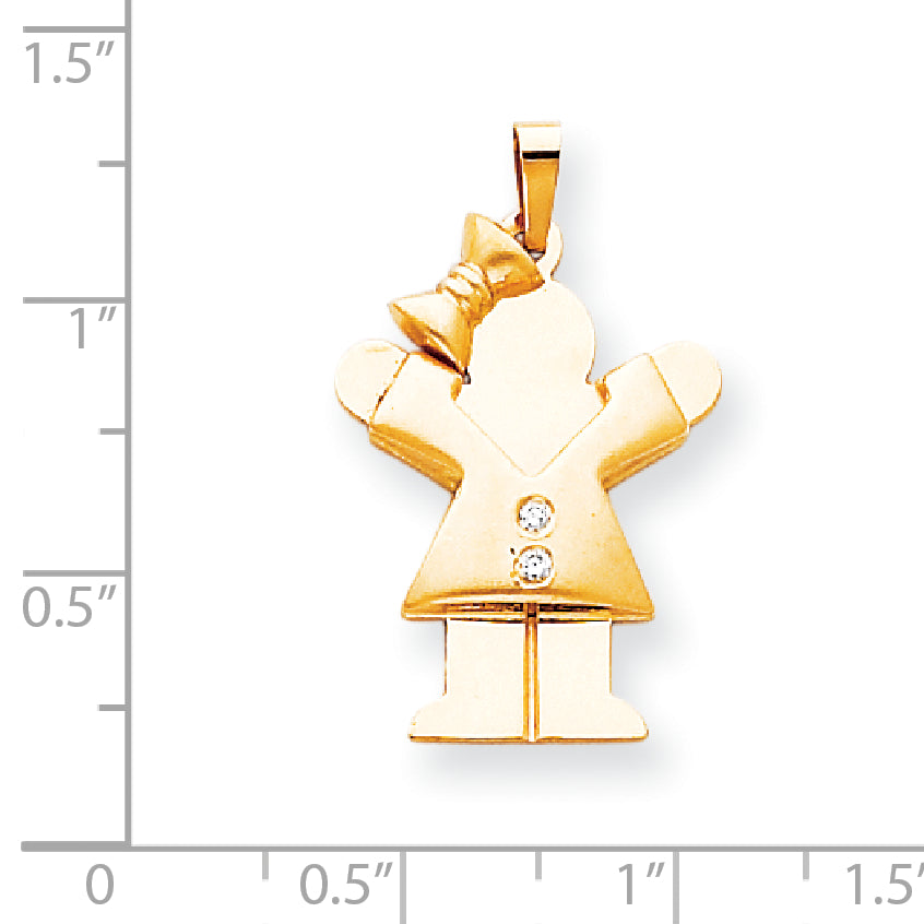 14K Kinderanhänger mit AA-Diamant