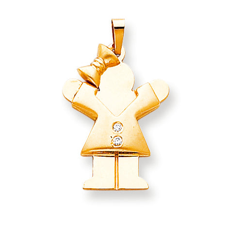 14K AAA-Diamant-Kinderanhänger
