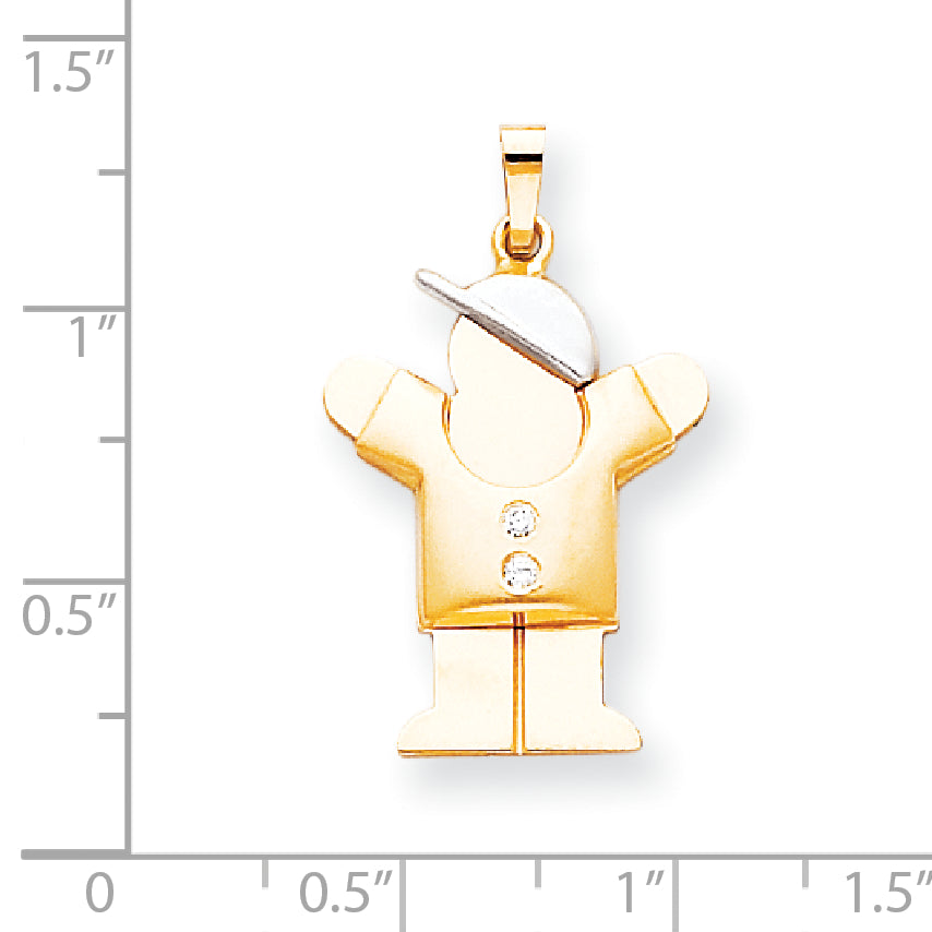 14K Bicolor Kinder-Anhänger mit natürlichen Diamanten AA