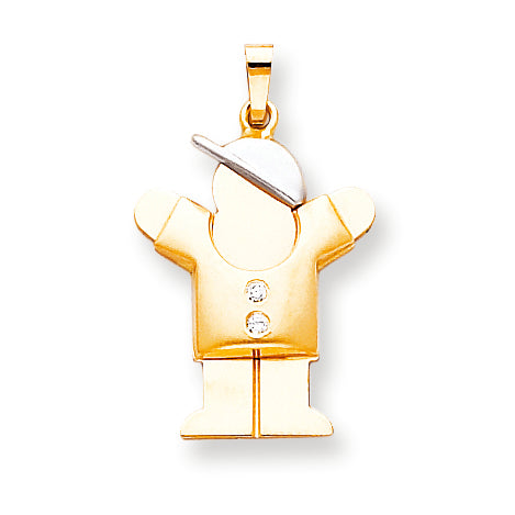 14K Bicolor-Kinderanhänger mit VS-Diamant