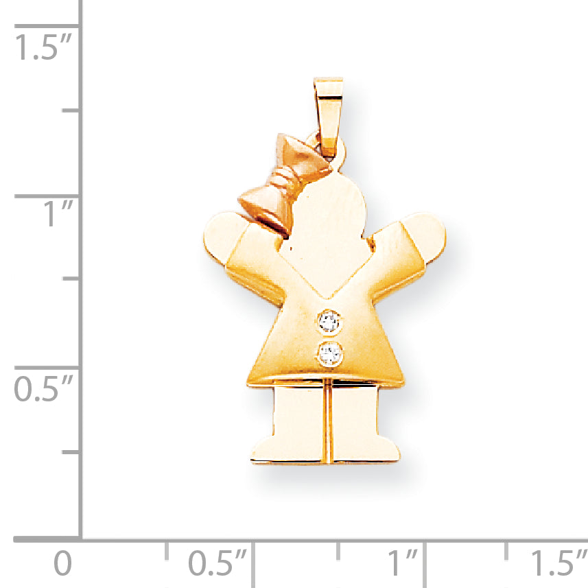14K Bicolor Diamant-Kinderanhänger