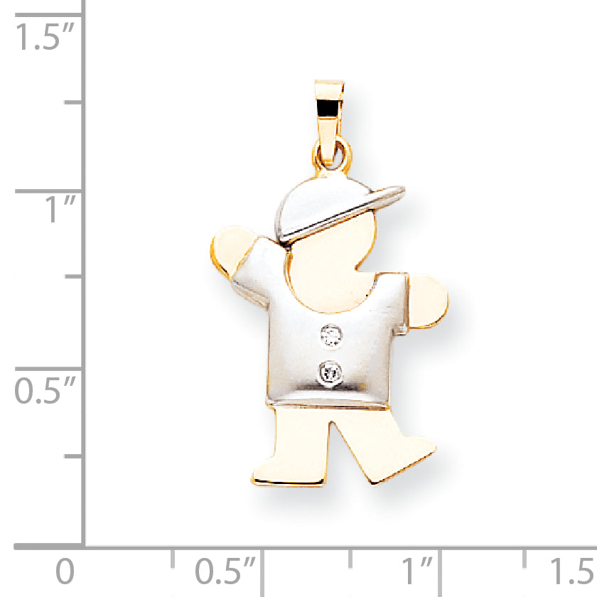 14K Bicolor Diamant-Anhänger für Kinder
