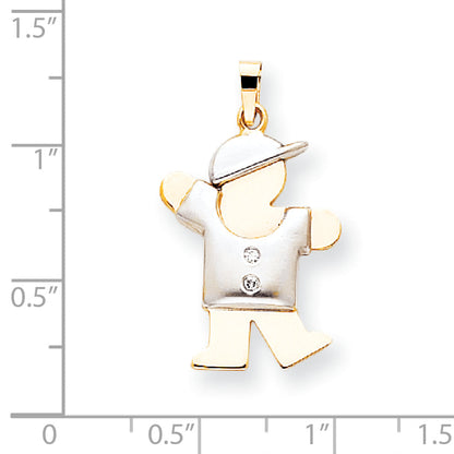 14K Bicolor Diamant-Anhänger für Kinder, VS