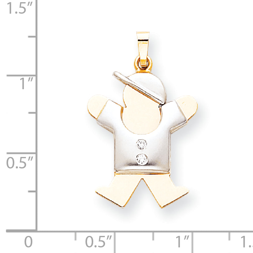 14K Bicolor VS Diamant-Anhänger für Kinder