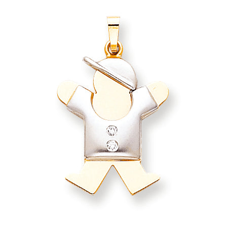 14K Bicolor Anhänger mit Diamant für Kinder