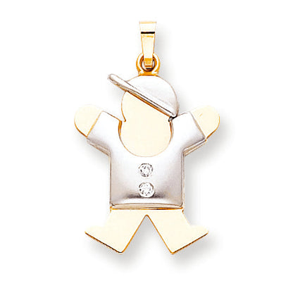 14K Bicolor VS Diamant-Anhänger für Kinder