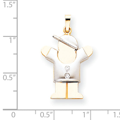 14K Bicolor Anhänger für Kinder mit AA Diamant