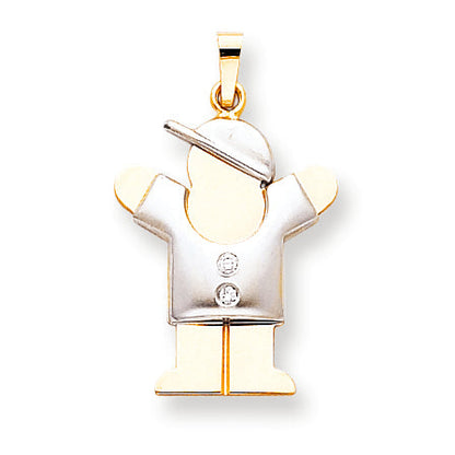 14K Bicolor Anhänger für Kinder mit AA Diamant