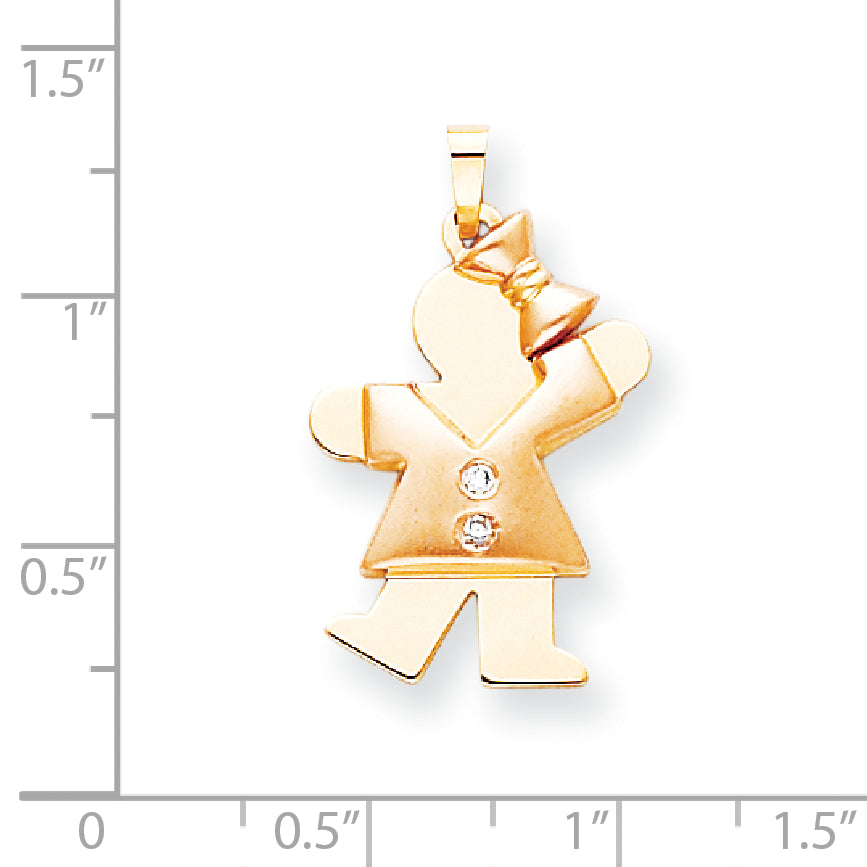 14K Bicolor Diamant-Anhänger für Kinder