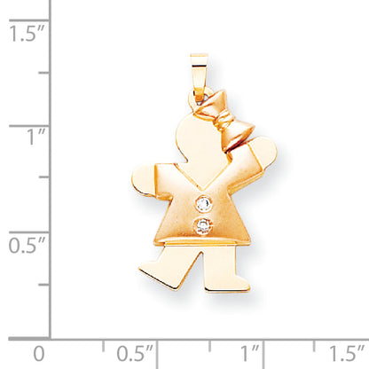 14K Bicolor Diamant-Anhänger für Kinder, AA, 0,03 ct