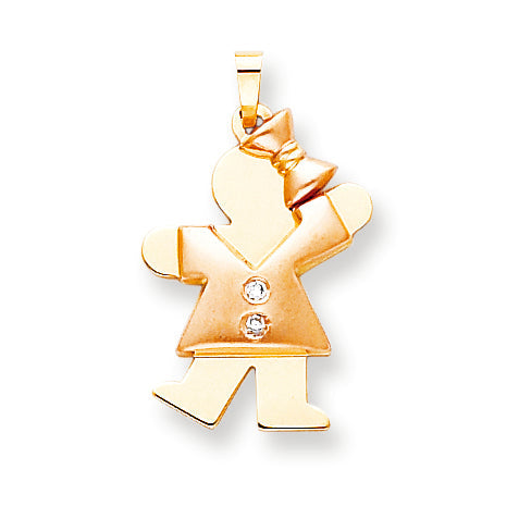 14K Bicolor Diamant-Anhänger für Kinder